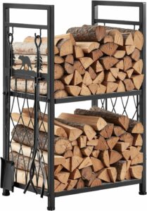 Support à bois de chauffage à 2 niveaux VEVOR